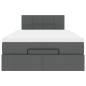 Preview: Ottoman-Bett mit Matratze Dunkelgrau 120x190 cm Stoff