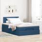 Preview: Ottoman-Bett mit Matratze Blau 120x200 cm Stoff