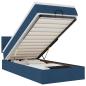 Preview: ARDEBO.de - Ottoman-Bett mit Matratze Blau 100x200 cm Stoff