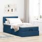 Preview: Ottoman-Bett mit Matratze Blau 90x200 cm Stoff
