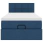 Preview: Ottoman-Bett mit Matratze Blau 90x200 cm Stoff