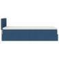 Preview: Ottoman-Bett mit Matratze Blau 90x200 cm Stoff