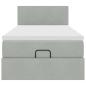 Preview: Ottoman-Bett mit Matratze Hellgrau 80x200 cm Samt