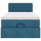 Preview: Ottoman-Bett mit Matratze Dunkelblau 90x190 cm Samt