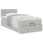 Preview: Ottoman-Bett mit Matratze Hellgrau 90x200 cm Samt