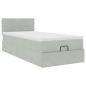 Preview: Ottoman-Bett mit Matratze Hellgrau 90x200 cm Samt