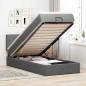 Preview: ARDEBO.de - Ottoman-Bett mit Matratze Dunkelgrau 90x190 cm Stoff