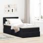 Preview: Ottoman-Bett mit Matratze Schwarz 80x200 cm Samt
