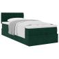 Preview: Ottoman-Bett mit Matratze Dunkelgrün 90x200 cm Samt