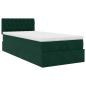 Preview: Ottoman-Bett mit Matratze Dunkelgrün 90x200 cm Samt