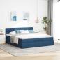 Preview: Ottoman-Bett mit Matratze Blau 180x200 cm Stoff