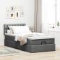 Preview: Ottoman-Bett mit Matratze Dunkelgrau 100x200 cm Stoff