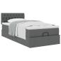 Preview: Ottoman-Bett mit Matratze Dunkelgrau 100x200 cm Stoff