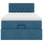 Preview: Ottoman-Bett mit Matratze Dunkelblau 100x200 cm Samt