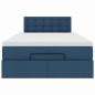 Preview: Ottoman-Bett mit Matratze Blau 120x200 cm Stoff