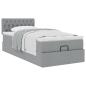 Preview: Ottoman-Bett mit Matratze Hellgrau 80x200 cm Stoff