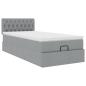 Preview: Ottoman-Bett mit Matratze Hellgrau 80x200 cm Stoff