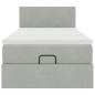 Preview: Ottoman-Bett mit Matratze Hellgrau 90x200 cm Samt