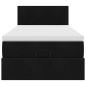 Preview: Ottoman-Bett mit Matratze Schwarz 90x200 cm Samt