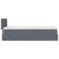 Preview: Ottoman-Bett mit Matratze Dunkelgrau 80x200 cm Samt