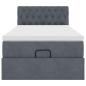 Preview: Ottoman-Bett mit Matratze Dunkelgrau 90x200 cm Samt