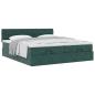 Preview: Ottoman-Bett mit Matratzen Dunkelgrün 160x200 cm Samt