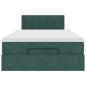 Preview: Ottoman-Bett mit Matratze Dunkelgrün 120x190 cm Samt
