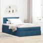 Preview: Ottoman-Bett mit Matratze Dunkelblau 120x200 cm Samt