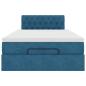 Preview: Ottoman-Bett mit Matratze Dunkelblau 120x200 cm Samt