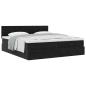Preview: ARDEBO.de - Ottoman-Bett mit Matratzen Schwarz 200x200 cm Samt