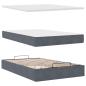 Preview: Ottoman-Bett mit Matratze Dunkelgrau 120x200 cm Samt