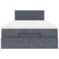 Preview: Ottoman-Bett mit Matratze Dunkelgrau 120x200 cm Samt
