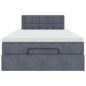 Preview: Ottoman-Bett mit Matratze Dunkelgrau 120x190 cm Samt