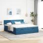 Preview: Ottoman-Bett mit Matratzen Dunkelblau 180x200 cm Samt
