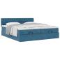 Preview: Ottoman-Bett mit Matratzen Dunkelblau 180x200 cm Samt