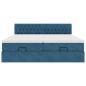 Preview: Ottoman-Bett mit Matratzen Dunkelblau 180x200 cm Samt