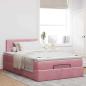 Preview: Ottoman-Bett mit Matratze Rosa 120x190 cm Samt