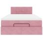 Preview: Ottoman-Bett mit Matratze Rosa 120x190 cm Samt