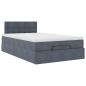 Preview: Ottoman-Bett mit Matratze Dunkelgrau 120x200 cm Samt