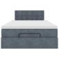 Preview: Ottoman-Bett mit Matratze Dunkelgrau 120x200 cm Samt