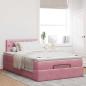 Preview: Ottoman-Bett mit Matratze Rosa 120x190 cm Samt