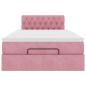 Preview: Ottoman-Bett mit Matratze Rosa 120x190 cm Samt
