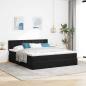 Preview: Ottoman-Bett mit Matratzen Schwarz 200x200 cm Samt
