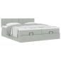 Preview: Ottoman-Bett mit Matratzen Hellgrau 180x200 cm Samt