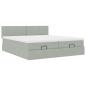 Preview: Ottoman-Bett mit Matratzen Hellgrau 180x200 cm Samt