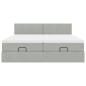 Preview: Ottoman-Bett mit Matratzen Hellgrau 180x200 cm Samt