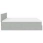 Preview: Ottoman-Bett mit Matratzen Hellgrau 180x200 cm Samt