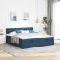 Preview: Ottoman-Bett mit Matratzen Blau 200x200 cm Stoff
