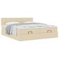 Preview: Ottoman-Bett mit Matratzen Creme 160x200 cm Stoff