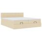 Preview: Ottoman-Bett mit Matratzen Creme 160x200 cm Stoff